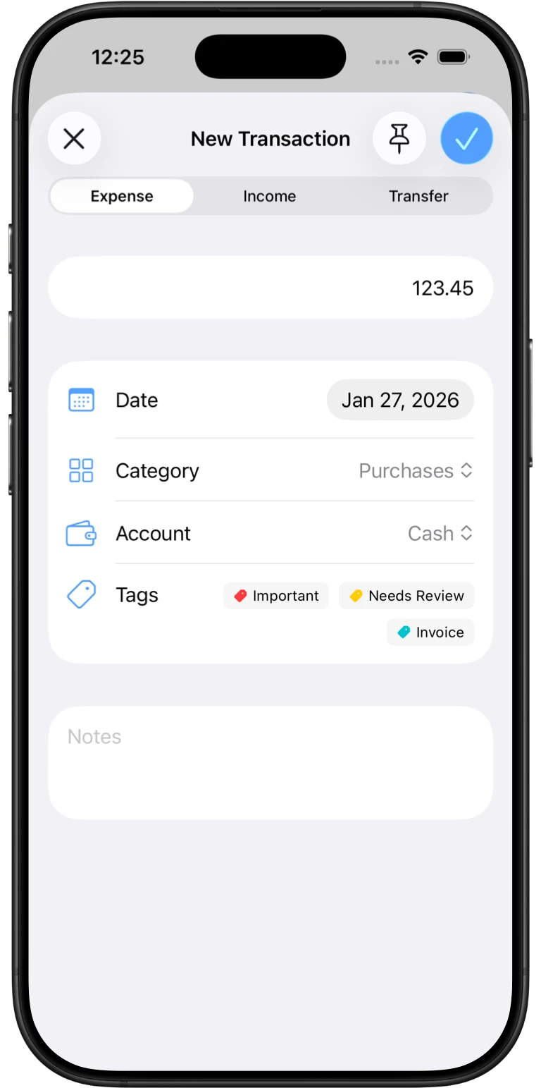 Just record expenses and sales.