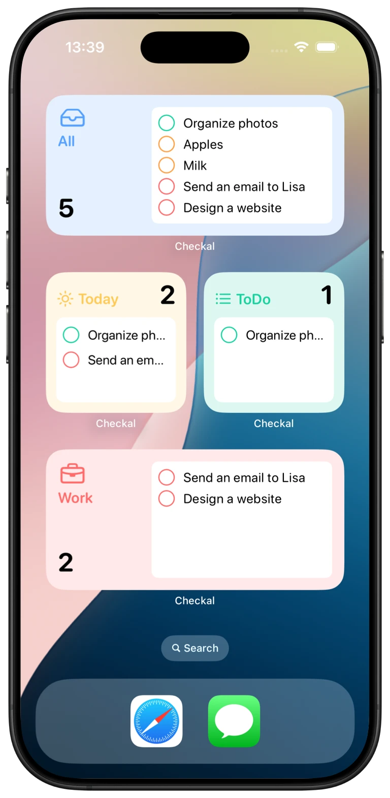 Never forget tasks with widgets.